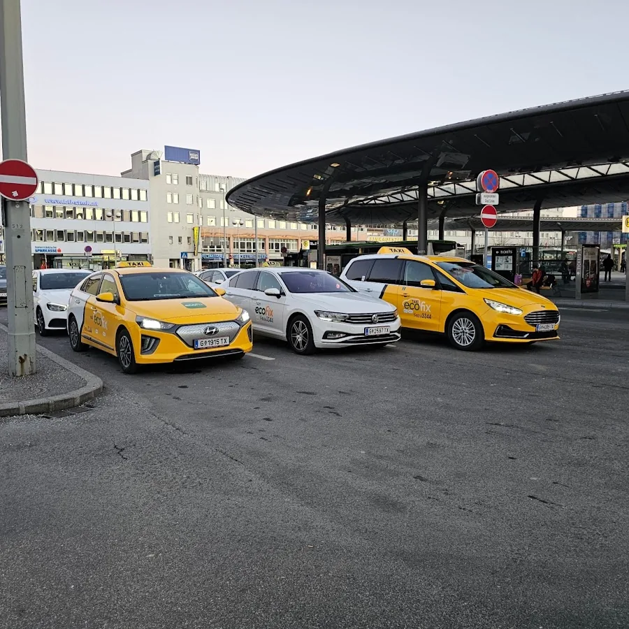 EcoFix Taxiflotte am Grazer Hauptbahnhof